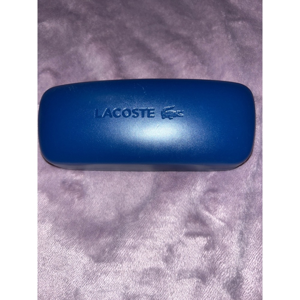 Lacoste Eyeglasses Glasses‎ Case Hard Shell Clam Shell Blue